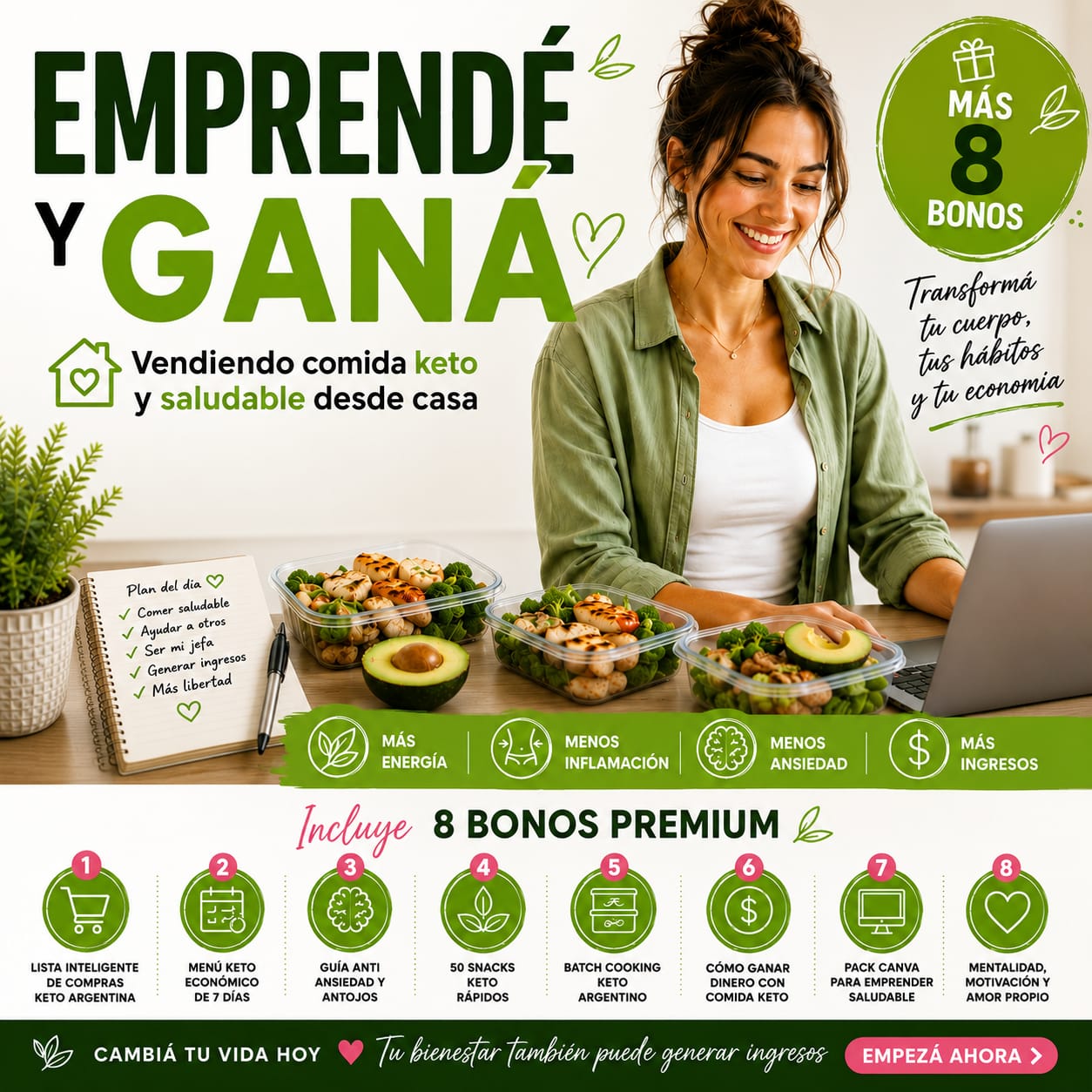 30 DÌAS KETO Détox +8 Bonos: Ganà $ 800.000 ARS al mes